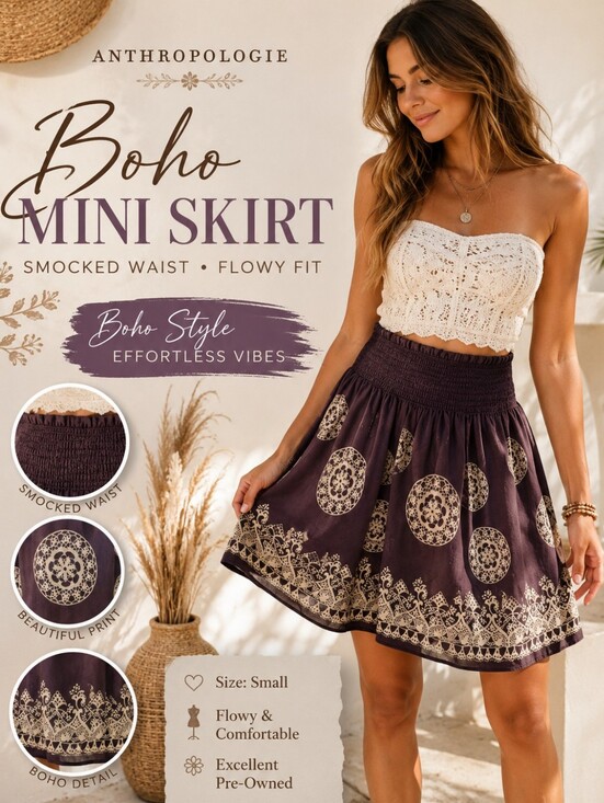 Anna Sui Dresses & Skirts - Anna Sui for Anthropologie Silk Skirt - Purple Doily Print